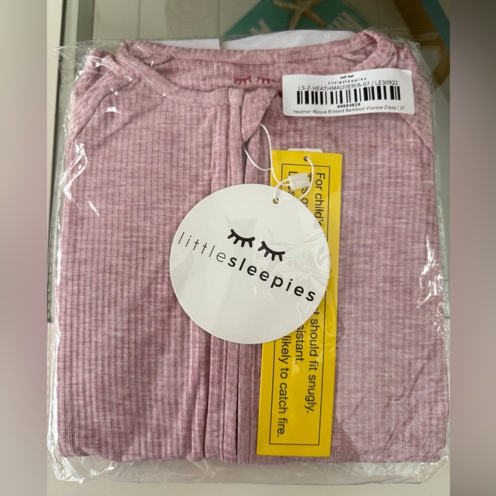 Little Sleepies Heather Mauve Ribbed Bamboo Zippy 2T